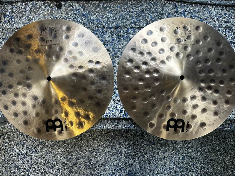 Meinl 15" Pure Alloy Extra Hammered Hi-Hat Cymbals (Pair) 2017 - Present - Traditional image 1