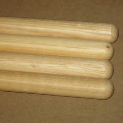 TWO new pairs (no packaging) near A+ Musician's Gear Hickory Drumsticks similar in size & head to Promark Finesse 718: small round tip, Length: 16 1/4" / 412.8mm, Diameter: .551" / 14mm, satin finish (plain, meaning NO graphics / NO paper sleeve) image 22