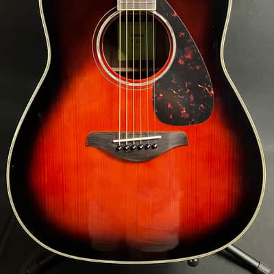 Yamaha FG830TBS Solid Top Dreadnought Acoustic Guitar Tobacco Sunburst image 2