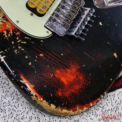 2026 Fender Custom Shop Black Lightning Stratocaster Floyd Rose HSS Rosewood Board Heavy Relic Candy Tangerine 8.05 lbs image 10