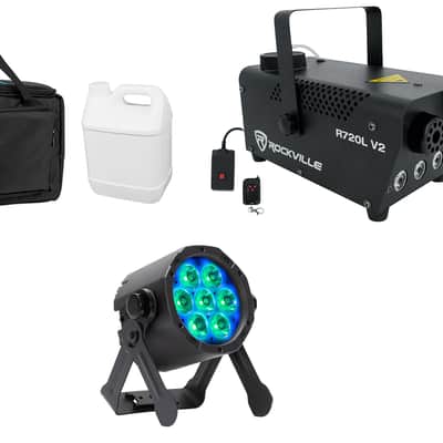 American DJ ElectraPix Par 7 RGBAL+UV LED IP65 Wireless DMX Par Light+Fogger+Bag image 1