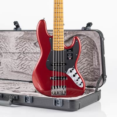 Fender American Ultra II Jazz Bass V with Maple Fretboard - Sinister Red image 2