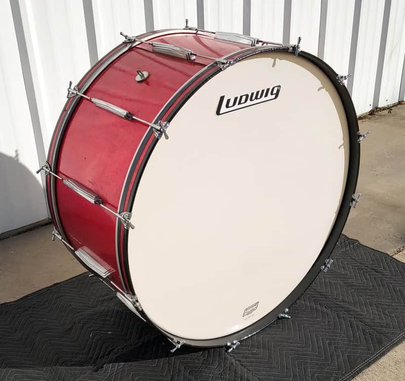 Vintage 1966 Ludwig Concert Bass Drum 36" x 16" Red Sparkle Wrap - CAN SHIP! image 1