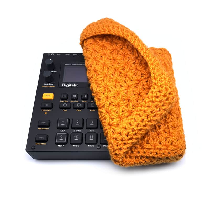 Jasmine stitch crochet dust cover for Elektron Digitakt and Digitone - Gold image 1