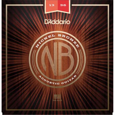 D'Addario NB1356 Nickel Bronze Acoustic Guitar Strings, Medium, 13-56 image 1