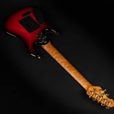 2021 Ernie Ball Music Man Jason Richardson Signature Cutlass 7 - Rorschach Red | USA 7-String JR7 Buckeye Burl Top Birdseye Maple Neck Tremolo Stainless Steel Frets 3.6kg | OHSC image 14