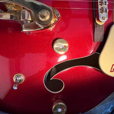 Gretsch 5420TG 50’s Limited Edition CANDY APPLE RED with Gold Hardware Quality USA Upgrades Including TV Jones pickups, wire harness w/ tone & standby switches Grover Imperials, high End Gretsch Bigsby etc. image 4