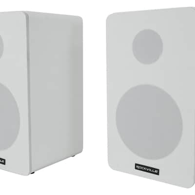 2) Rockville RockShelf 58W 5.25" White Bookshelf Speakers+Bluetooth/Wifi Amp+Sub image 8