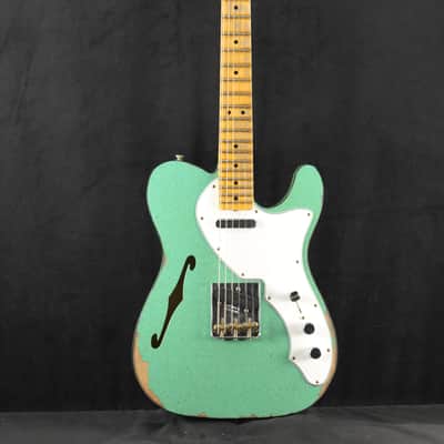 Fender Custom Shop '60s Custom Telecaster Thinline Relic Aged Seafoam Green Sparkle image 2