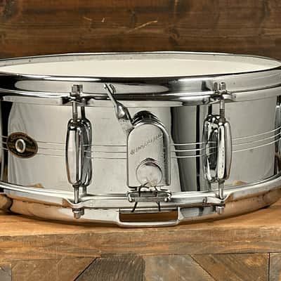 1960s Slingerland No. 130 Gene Krupa Sound King 5x14 8-Lug Chrome Over Brass Snare Drum w/ Zoomatic Strainer image 3