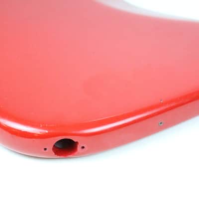 1976 Vintage Fender Precision Bass Bright Red Refinish Alder 4-Bolt BODY PBass 1970s USA image 15