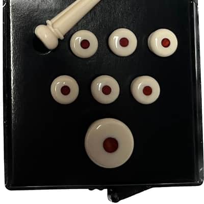 Martin White/Tortoise Inlay Bridge Pins image 1
