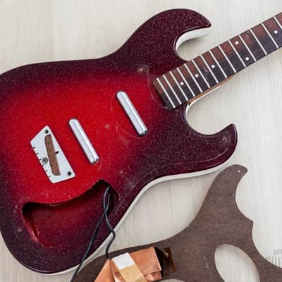 1965 Silvertone 1457 Vintage Amp-in-Case Guitar & Tube Amp Set, Danelectro USA image 18
