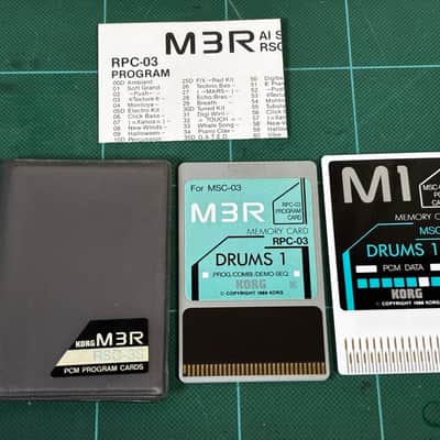 KORG M3R PCM PROGRAM CARDS DRUM 1 RSC-3S MSC-03 & RPC-03 w/ case