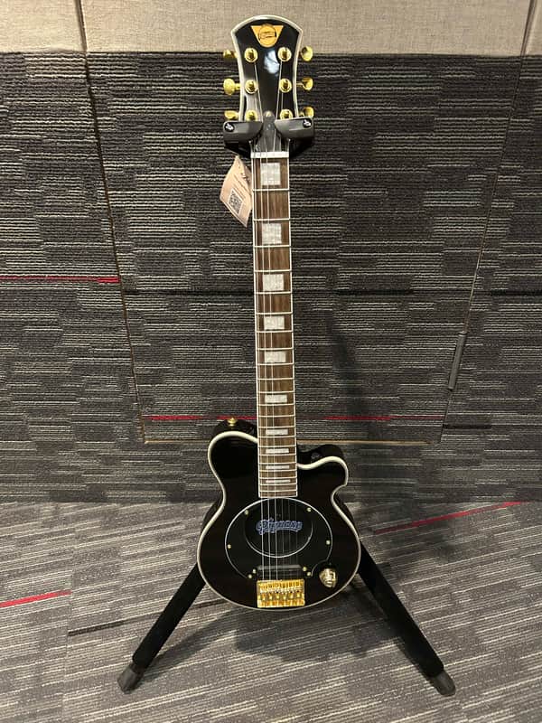 Pignose PGG-259 Mini Electric Travel Guitar - Black w/Gold Hardware image 1