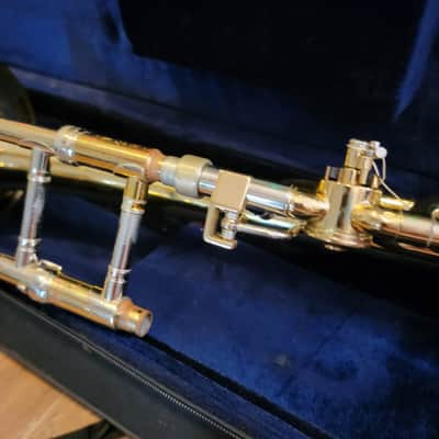 King Cleveland 605 F Trigger Trombone Gold Brass With Mouth Piece And Case image 11