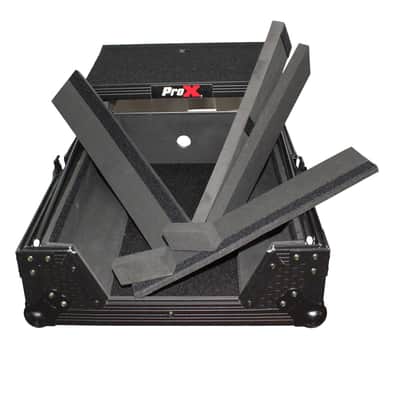 Pro-X XS-M12LTBL Black FInish 12" Universal Mixer Case W/ Laptop Glide Shelf image 5