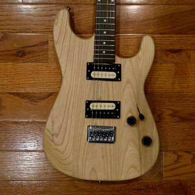 Super-Strat Style Electric Guitar - Natural Finish, Dual Humbucker, w/ Hardshell Case image 2