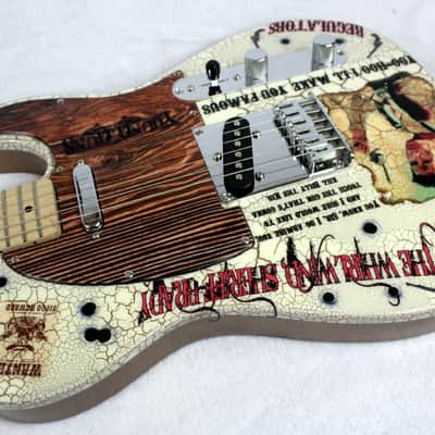 Custom Crackle Painted And Upgraded Fender Squier Telecaster With Graphics image 18