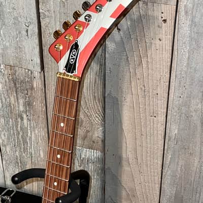 New EVH Striped Series Shark Burgundy/Silver Stripes, Package Deal Includes: EVH Fitted Hard Shell Case & Extras, Best Deal On The Planet Ships Fast, Buy It Here ! image 18
