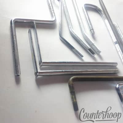 *Cowbell / Auxiliary Percussion Rods L-Arms 3/8" Chrome Cymbal Mounts Parts Lot* image 1