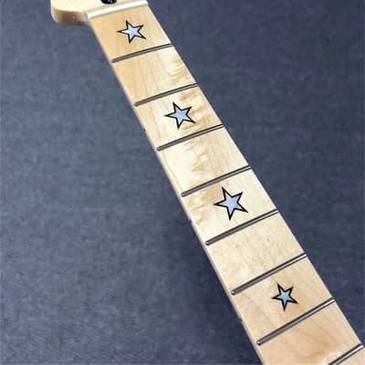 22fret DIY Maple natrual gloss electric guitar neck star inlay replace image 1