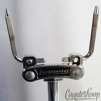 *Ludwig Double Tom Drum Mount Stand Holder Vintage 70s L-Arm Posts Chrome Atlas* image 5