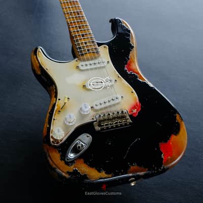 Fender Stratocaster Black Left Handed Heavy Aged Relic image 6