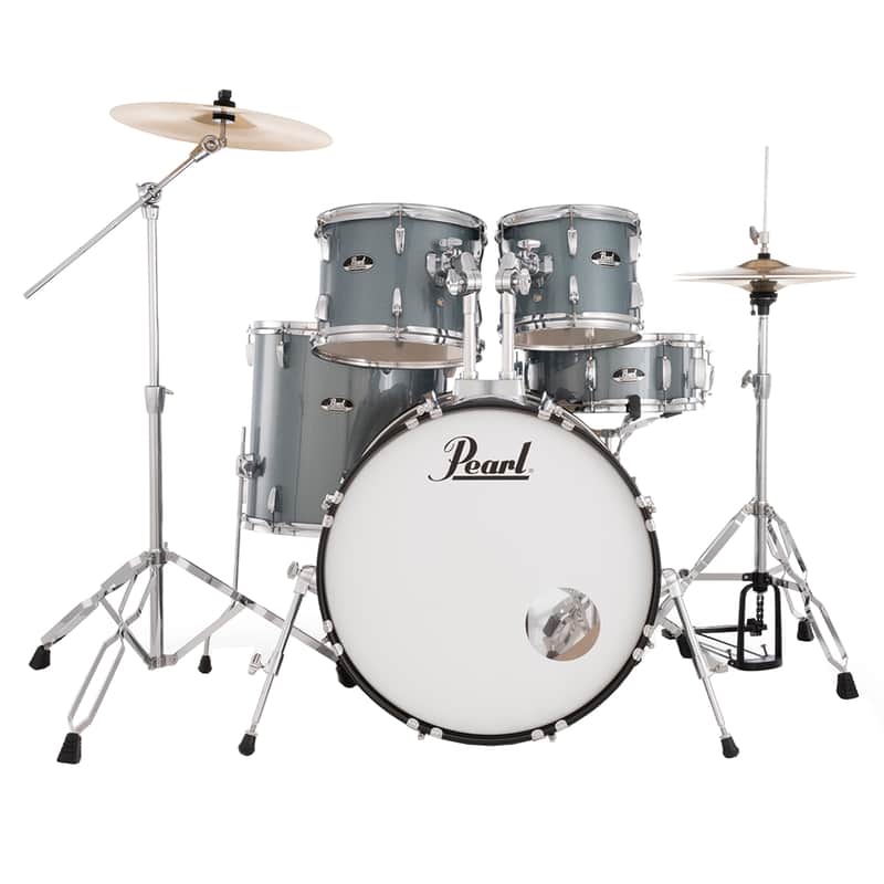 Pearl Roadshow 5-Piece Complete Drum Set w/22"x16" Kick & Cymbals - Charcoal image 1