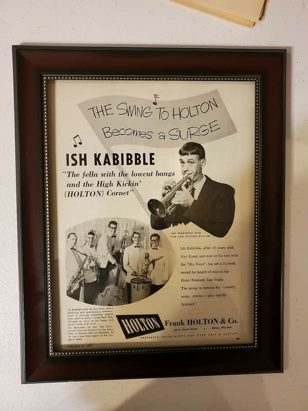 1957 Holton Horns Promotional Ad Framed Ish Kabibble Holton Cornet Original image 1