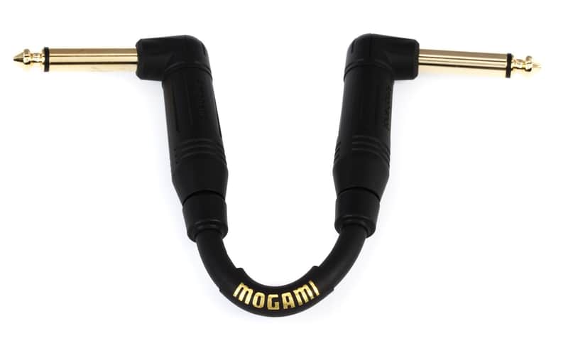 Mogami Gold Instrument 0.5 Right Angle to Right Angle Pedal Cable - 6 inch image 1