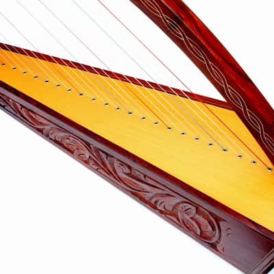 37" Celtic Irish Folk Harp 22 Strings Rosewood Lap Harp w/ Case & Extra Strings (2026 Model) image 8