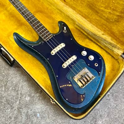 Guyatone EB-9 Sharp 5 Bass guitar c 1969 - Blue original vintage MIJ Japan image 2