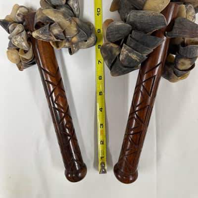 Hoof Rattles on Handles, 2-Piece, Native American Inspired, 10" Handles-NEW image 10
