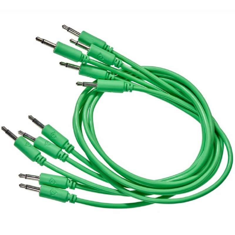 Black Market 3.5mm TS Mini-Jack Plug Patch Cables (9cm/green/pack of 5) image 1