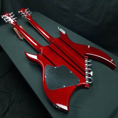 B.C. Rich Bich Legacy Double Neck 2009 Trans Red Made in Korea Rockfield Mafia pickups + OHSC image 16
