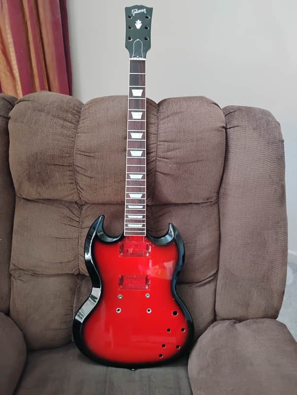 2024 Gibson USA SG 61' Reissue BODY (Husk) + NECK, Black/Red color