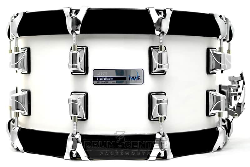 Taye Studio Maple Wood Hoop Snare Drum 14x7 Trans White, Black