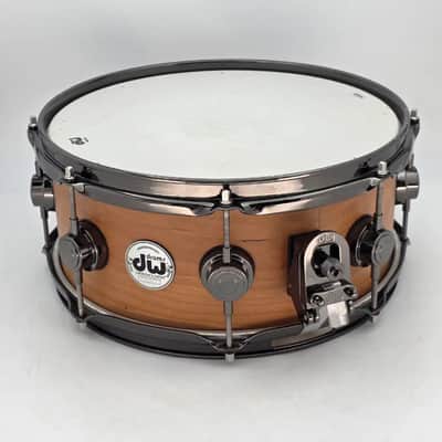 Used DW Collectors Cherry HVLT Snare Drum 13x5.5 Black Nickel Hardware - Good image 2