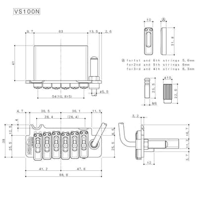 NEW Wilkinson Gotoh VS100N 2-Point non-locking Tremolo Bridge - HONED CHROME image 2