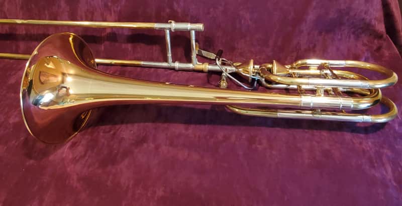 Edwards/Bach/Thayers Dual Independent Valve Bass Trombone 50s - 60s - Yellow Brass image 1