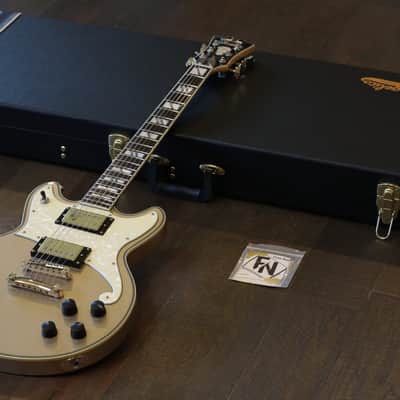 MINTY! D’Angelico Brighton Deluxe Series Double-Cut Electric Guitar Desert Sand + OHSC image 1