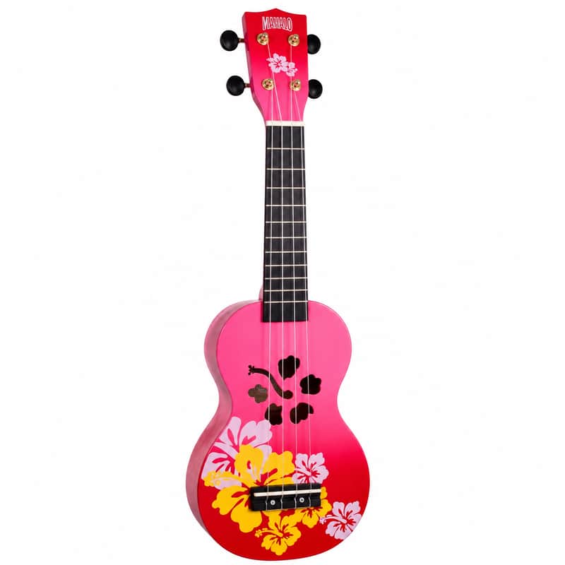 Mahalo MD1-HBRDB Hibiscus Soprano Ukulele. Red Burst image 1