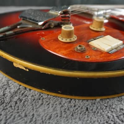 Vintage 1960s Teisco Semi-Hollow Electric Guitar Sunburst MIJ Gold Foil Pickups w/ Case – Refret image 5