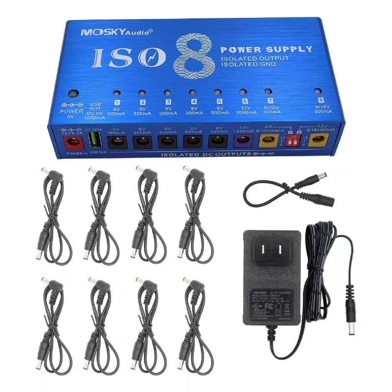 Mosky ISO-8 Guitar Effects Pedal Power Supply For 9V 12V 18V Isolated Outputs image 1
