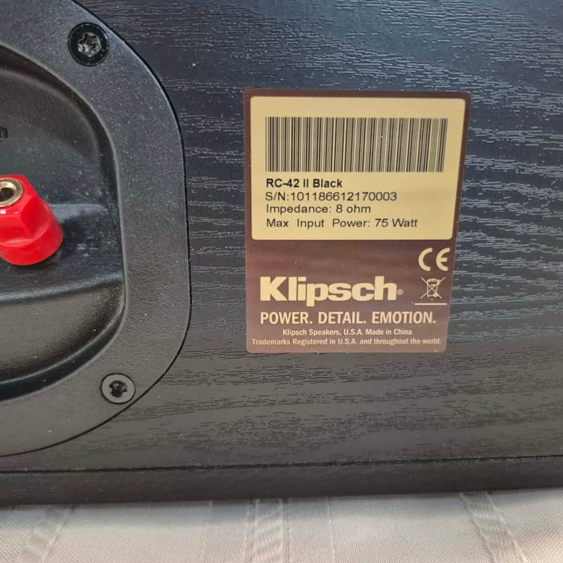 Klipsch RC-42 II Center Speaker - Black | Reverb