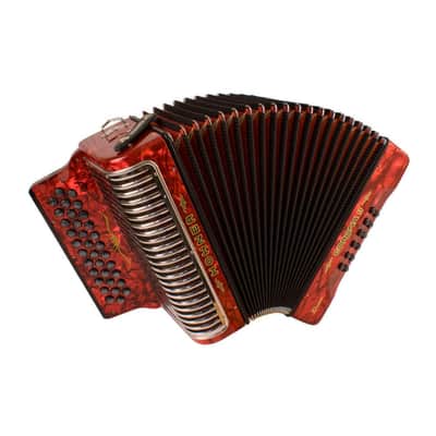 Hohner Corona Xtreme II 34 Button Bisonoric Accordion (FBbEb Keys, Pearl Red) image 2
