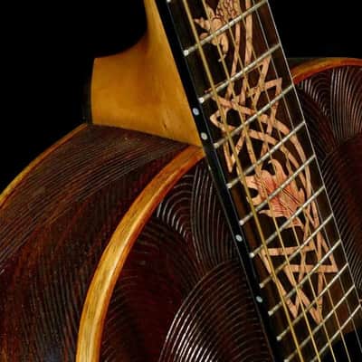 Acoustic Guitar Handmade by Blueberry, Parlor, 6 String wood Dragon motif Guitar, Custom Handcrafted Wooden Guitar, Grand Concert Guitar image 10