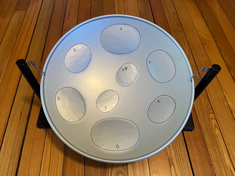 Panyard Jumbie Jam Steel Drum Kit - Table Top Stand - Silver Pan (G) W1084 image 1