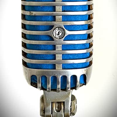 Vintage 1960's Shure 55S Dynamic Microphone, orig guts working, stand-cable inc image 3